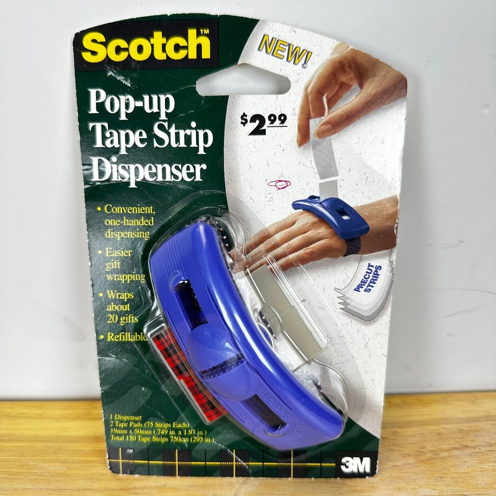 Scotch Pop-up Tape Strip Dispenser Hand Wearable Vintage 1997 Refillable‎ 3M